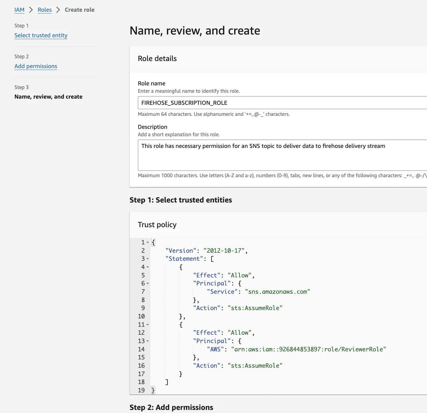 AMS subscription configuration