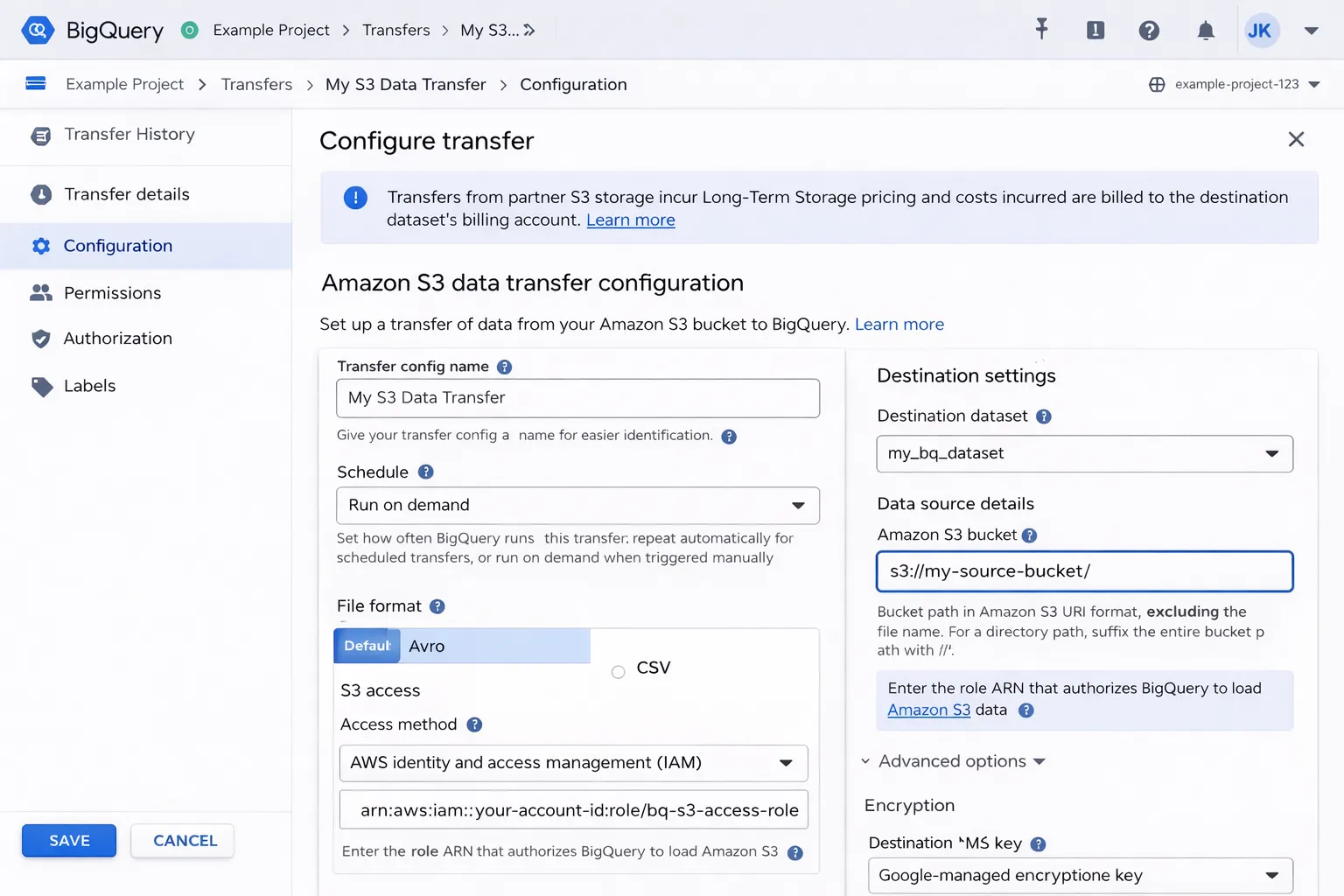 BigQuery Data Transfer from S3