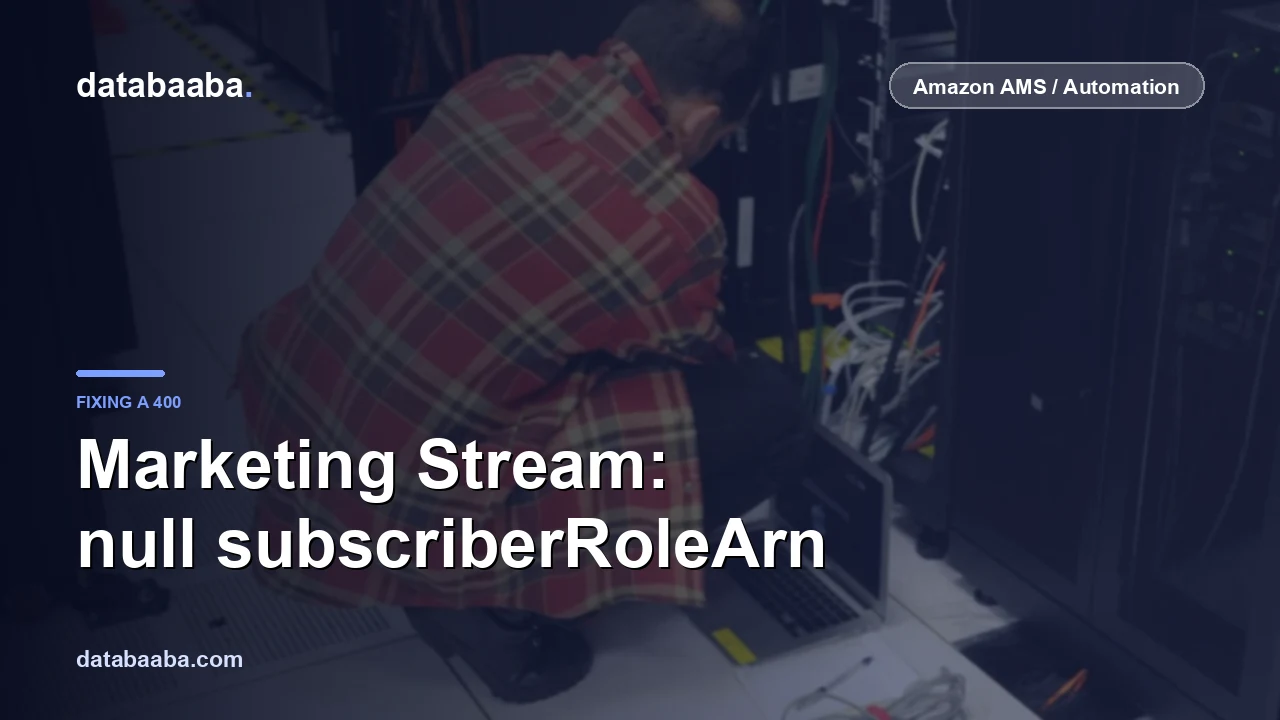 Amazon Marketing Stream: “Value null at destination.firehoseDestination.subscriberRoleArn”