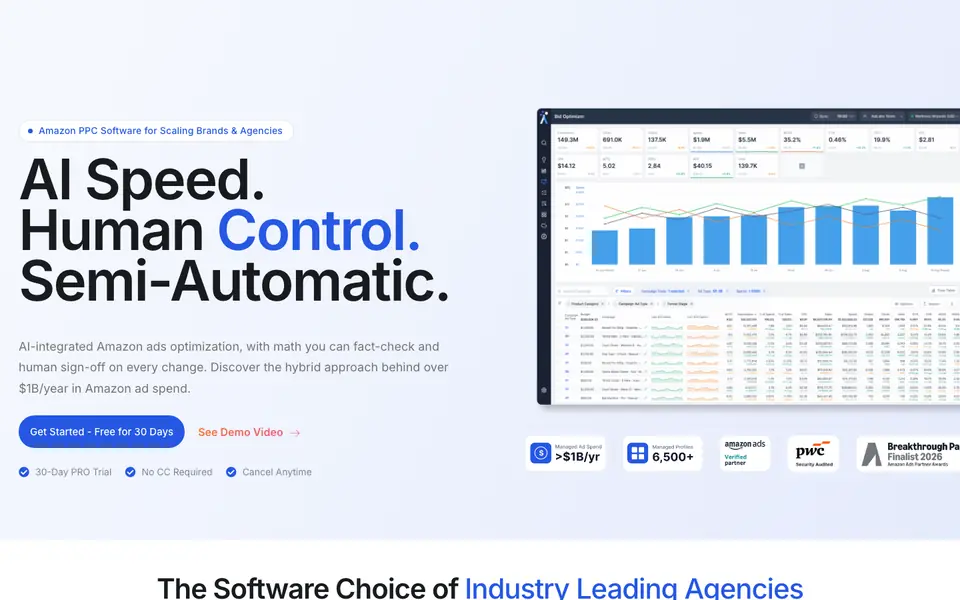AdLabs homepage with a campaign performance dashboard
