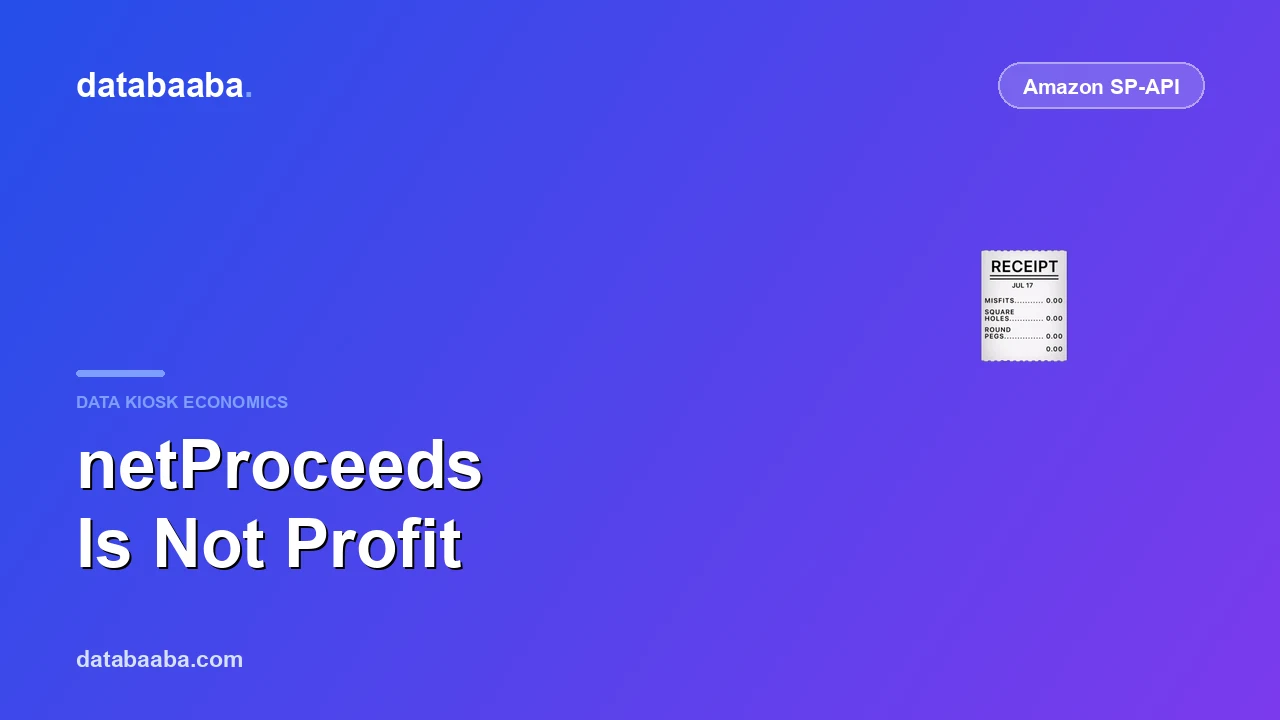 Amazon Data Kiosk netProceeds Is Not Profit (Cost of Goods Is Missing)