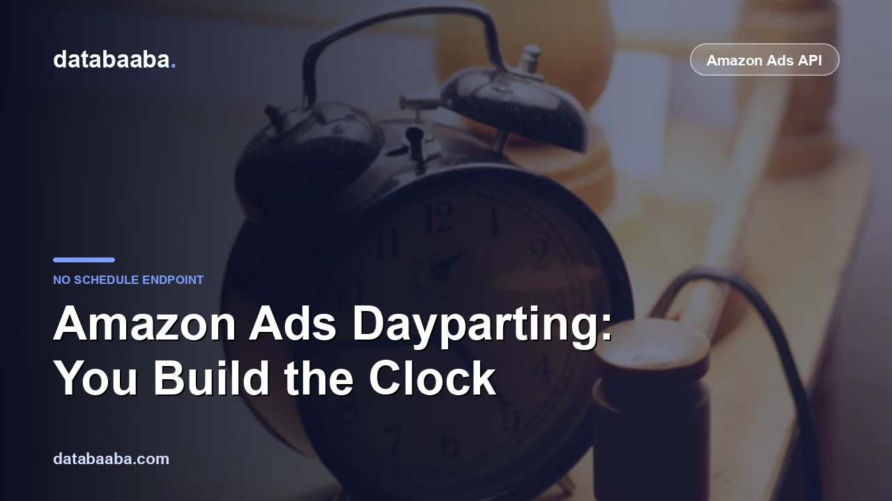 Amazon Ads Dayparting: There's No Schedule Endpoint, So You Build the Clock