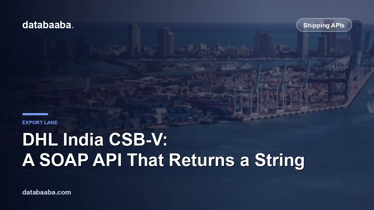 DHL India CSB-V: The SOAP API That Returns a Delimited String