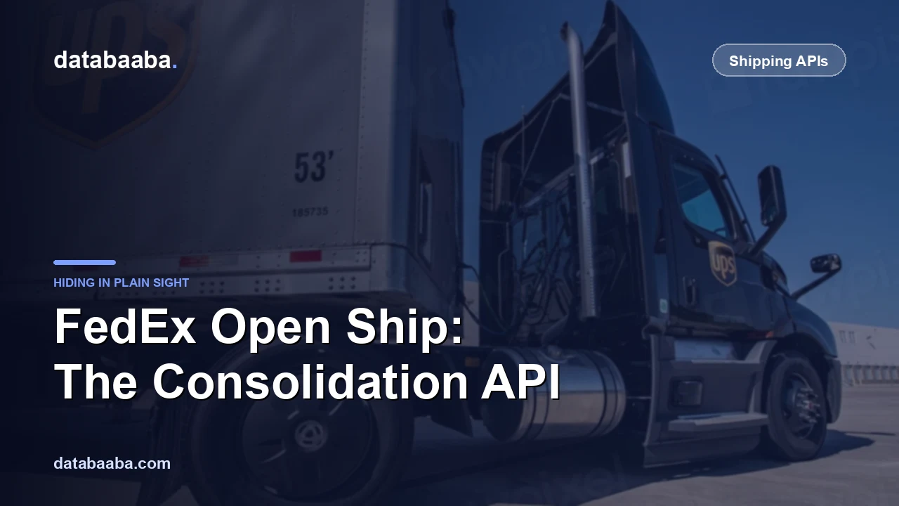 FedEx Open Ship: The Consolidation API Hiding in the Ship API