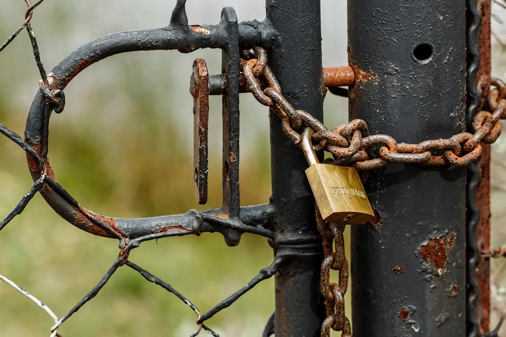 A stainless steel padlock, representing marketplace API authentication