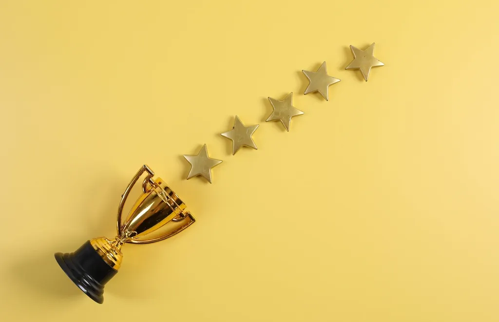 Rating stars, representing product reviews and seller feedback
